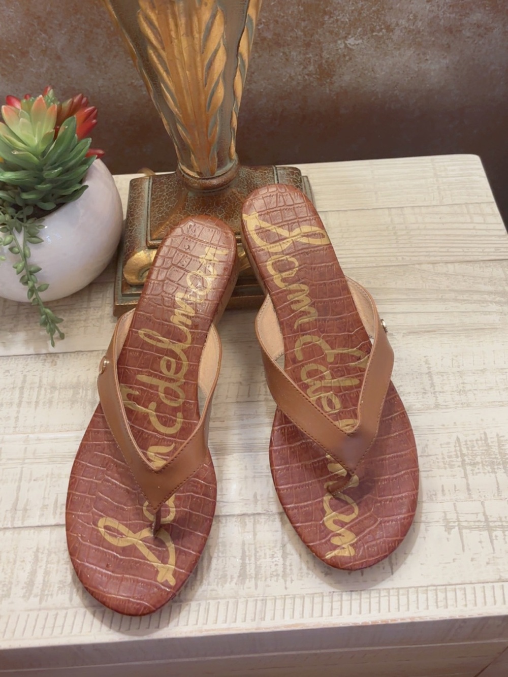 Sam Edelman Brown Leather Thong Sandals ~ Size 9.5